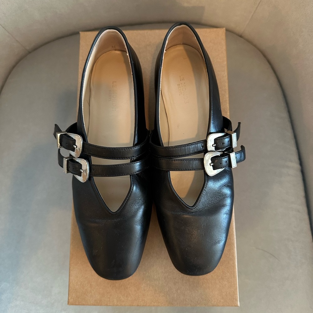 Le Monde Beryl Claudia Leather Mary-Jane ballet flats